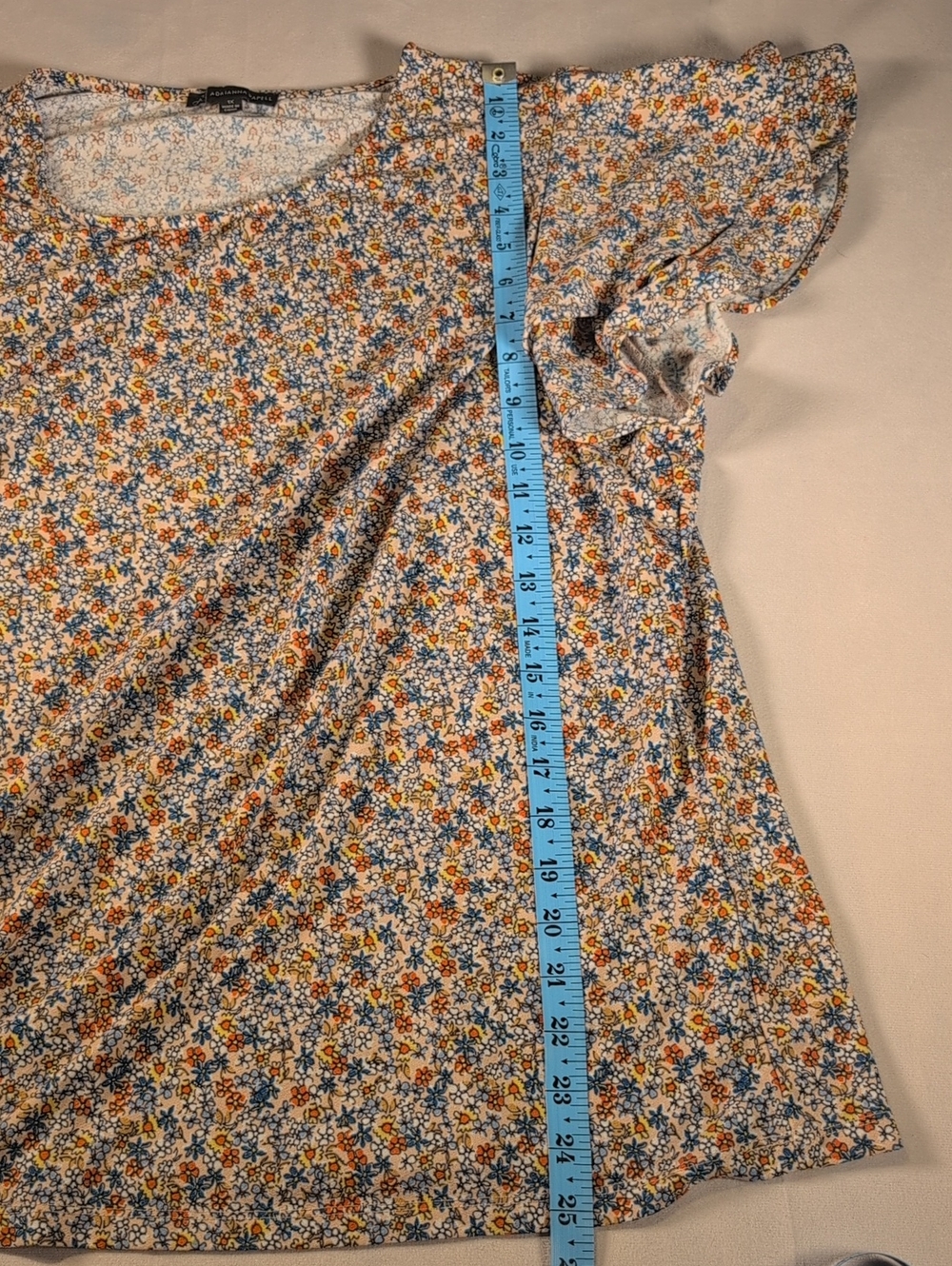 Adrianna Papell Blue & Orange Dainty Floral Print Blouse Size 1X - Picture 8 of 9